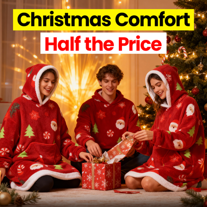 Oversized Flannel Sherpa Fleece Christmas Blanket